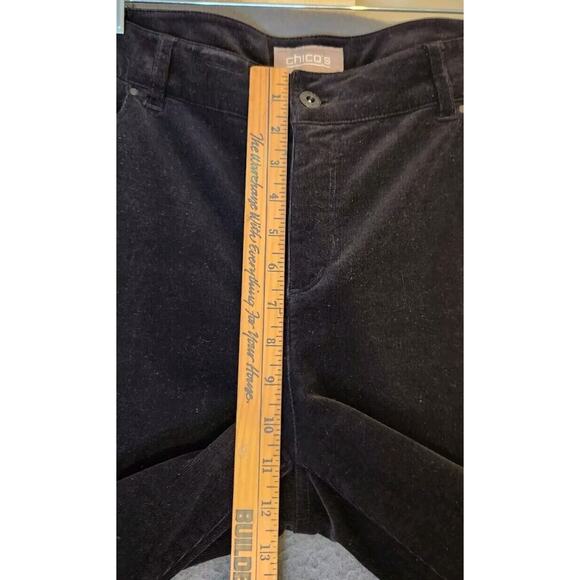 Chico's Corduroy Pants Womens Sz 2 US L Black Straight Leg Stretch Fine Wale - Picture 4 of 9